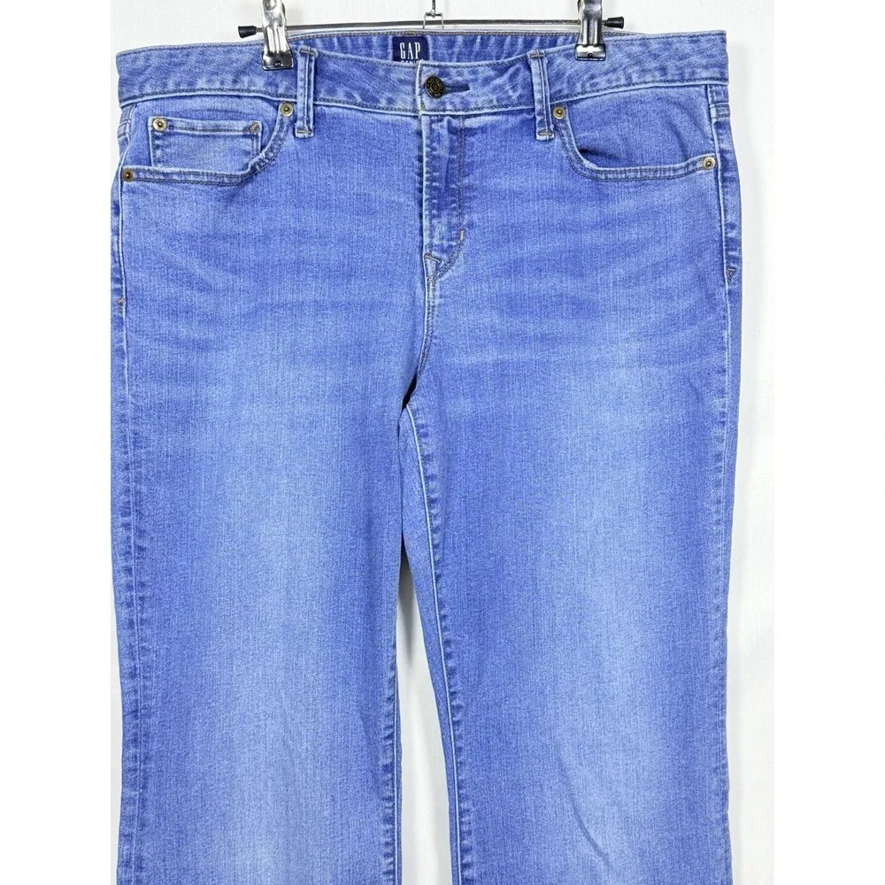 Gap Long & Lean Jeans Womens 32 Long Bootcut Medium Wash Stretch Denim 32x34